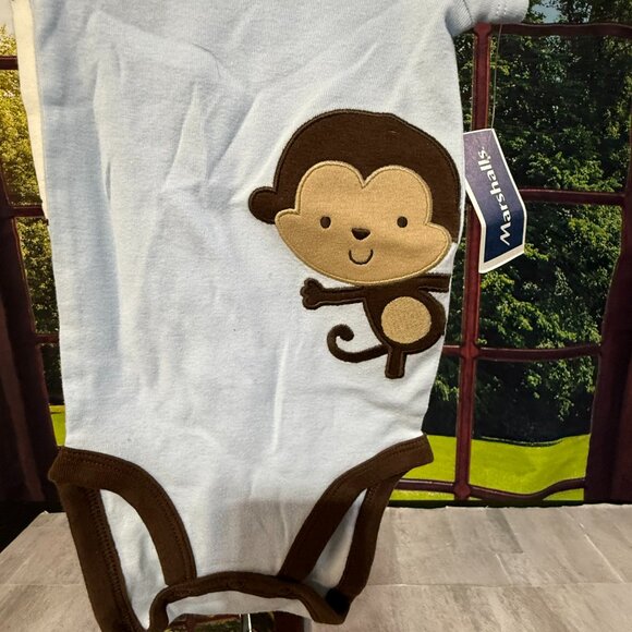 NWT Carter's 3-6 months Boys 3 short sleeve bodysuits - Monkey - Picture 4 of 9